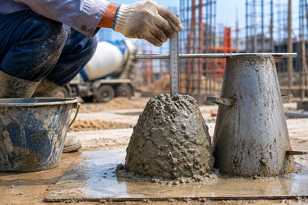Kiểm tra độ sụt b&ecirc; t&ocirc;ng trong thi c&ocirc;ng c&aacute;c kết cấu c&ocirc;ng tr&igrave;nh