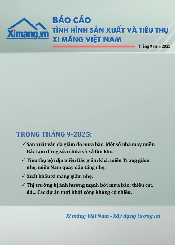 Phát hành Báo cáo sản xuất và tiêu thụ xi măng tháng 9/2025