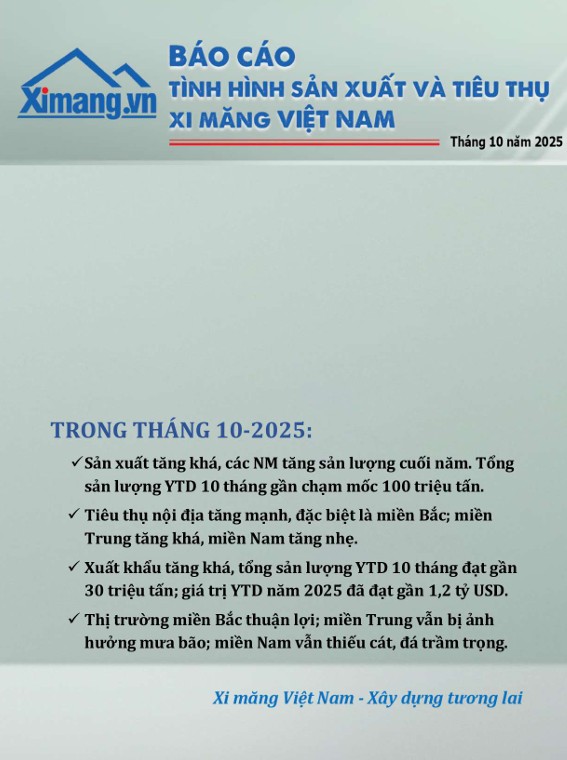 Phát hành Báo cáo sản xuất và tiêu thụ xi măng tháng 9/2025