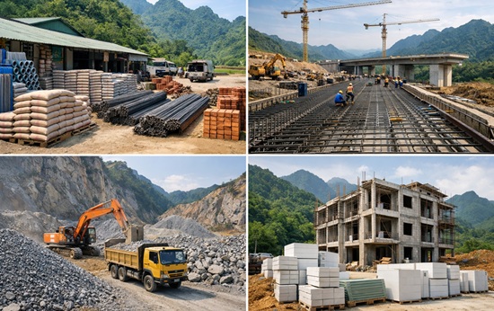 Thị trường vật liệu xây dựng Cao Bằng duy trì ổn định trước mùa cao điểm xây dựng