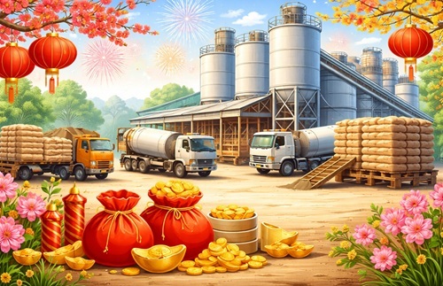 Doanh nghiệp xi măng triển khai ch&iacute;nh s&aacute;ch giảm gi&aacute; trong dịp Tết B&iacute;nh Ngọ 2026