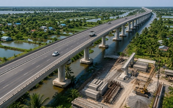 Mở rộng cao tốc cầu cạn tại ĐBSCL, kỳ vọng th&uacute;c đẩy ti&ecirc;u thụ xi măng v&agrave; vật liệu x&acirc;y dựng