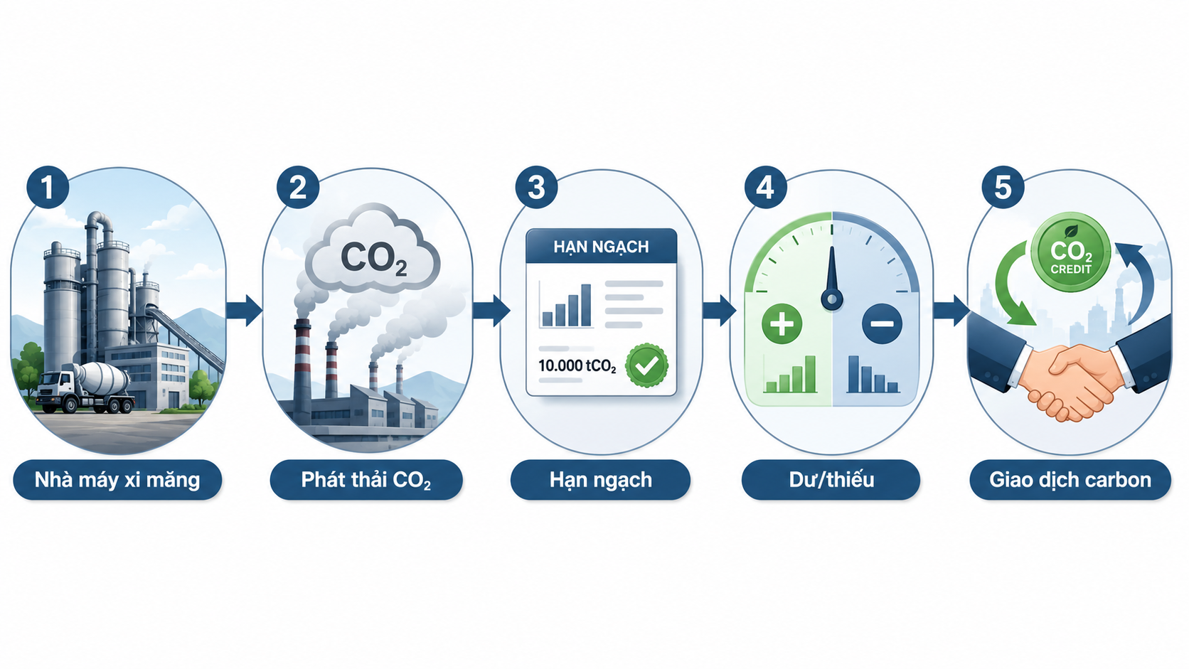 Hạn ngạch ph&aacute;t thải v&agrave; giao dịch carbon trong ng&agrave;nh xi măng 2026