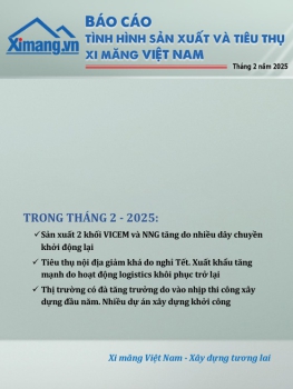 Phát hành Báo cáo sản xuất và tiêu thụ xi măng tháng 2/2025
