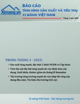 Phát hành Báo cáo sản xuất và tiêu thụ xi măng tháng 3/2025