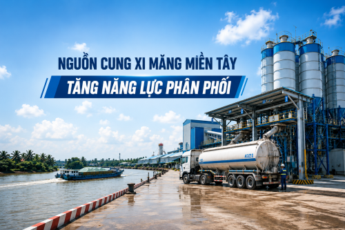Nguồn cung xi măng miền Tây được tăng thêm năng lực phân phối